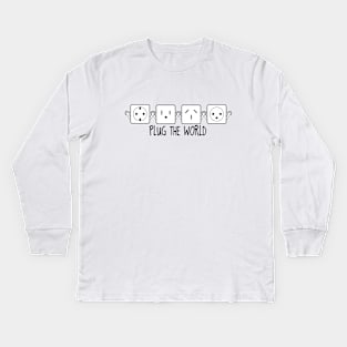 Plug the world (design sockets around the world) Kids Long Sleeve T-Shirt